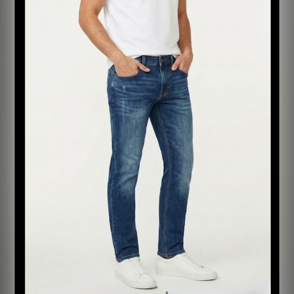 Buffalo David Bitton Dark Blue Slim Straight EVAN Men Jeans  size W34/L32